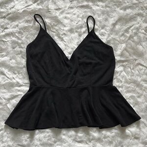 Elegant Black Peplum Top